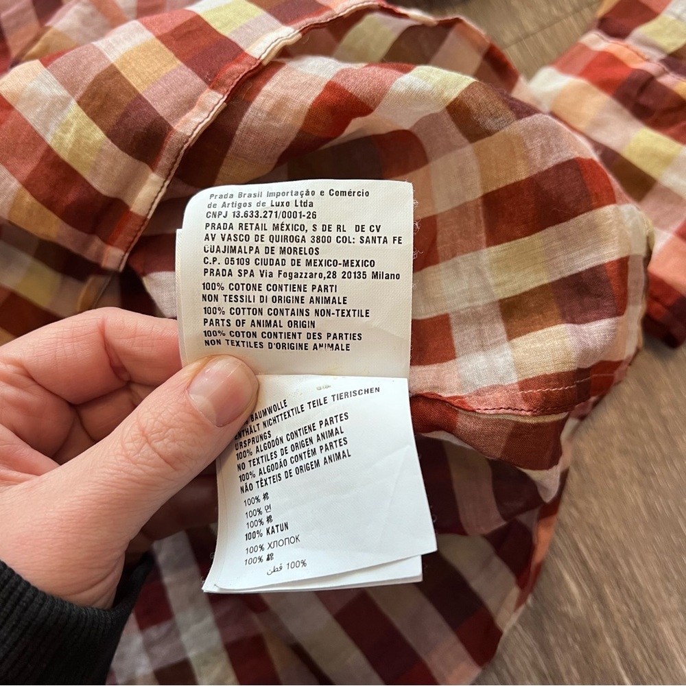 Miu miu plaid button down‎ shirt - Picture 10 of 11